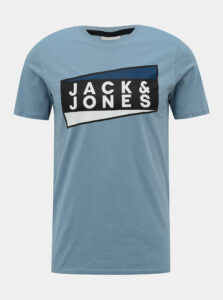 Svetlomodré tričko s potlačou Jack & Jones Shaun