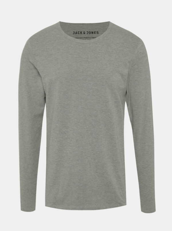 Sivé basic tričko s dlhým rukávom Jack & Jones Basic