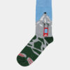 Modro-zelené ponožky s motívom hôr Fusakle Lomničák