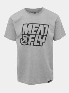 Šedé pánske tričko s potlačou Meatfly Repash