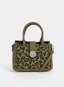 Kaki kabelka s leopardím vzorom Bessie London