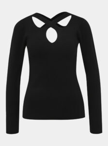 Čierny sveter s priestrihmi Dorothy Perkins