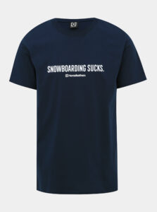 Tmavomodré pánske tričko s potlačou Horsefeathers Snowboardings