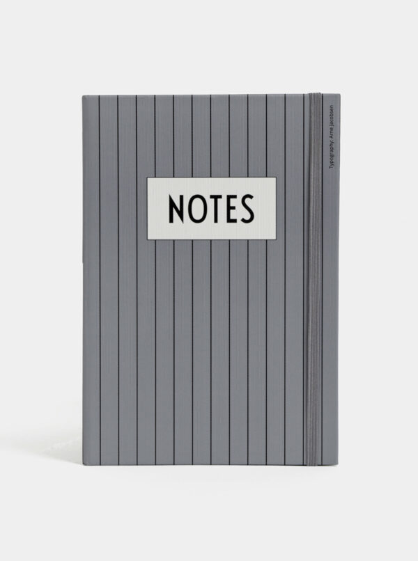 Šedý pruhovaný zápisník Design Letters Notes A5