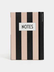 Čierno-ružový pruhovaný zápisník Design Letters Notes A5