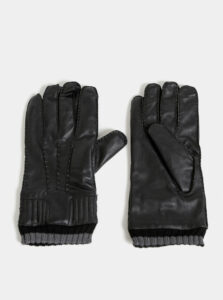 Čierne pánske kožené rukavice Dice