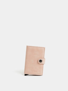 Rúžová kožená peňaženka s hliníkovým púzdrom Secrid Miniwallet
