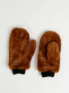 Hnedé palčáky z umelej kožušiny ONLY Furry