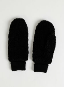 Čierne palčáky z umělej kožušiny ONLY Teddy