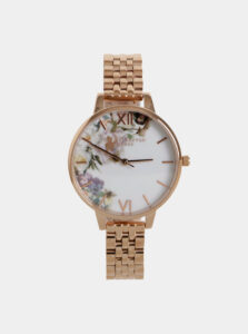 Dámske hodinky s kovovým remienkom v ružovozlatej farbe Olivia Burton