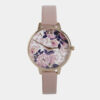 Dámske hodinky s rúžovým remienkom z vegánskej kože Olivia Burton