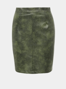 Zelená koženková sukňa s hadím vzorom Noisy May Missy