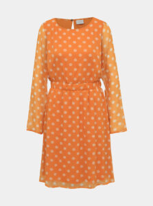 Oranžové bodkované šaty VILA Enna