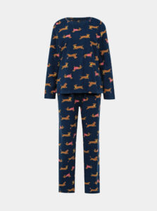 Tmavomodré vzorované dvojdielne pyžamo M&Co