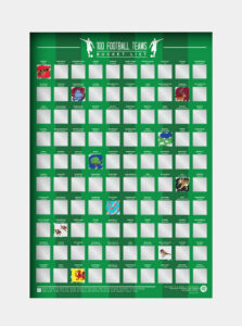 Zelený stierací plagát Gift Republic 100 fotbalových týmů