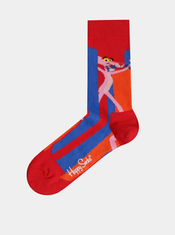 Červené vzorované ponožky Happy Socks Pink Panter