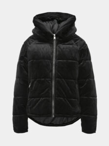 Čierna sametová zimná bunda ONLY New Paula