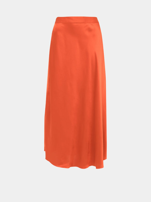 Oranžová staénová maxi sukňa VERO MODA Christas