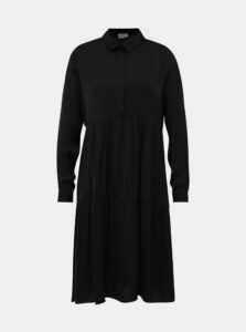 Čierne saténové košeľové šaty Jacqueline de Yong Appa