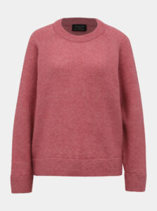 Rúžový sveter s prímesou vlny z alpaky Selected Femme Lanna