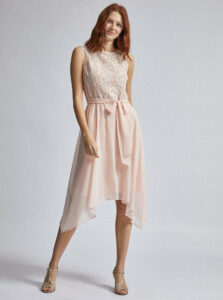 Svetloružové šaty s krajkou Billie & Blossom