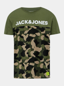 Kaki pánske tričko s potlačou Jack & Jones Ludo