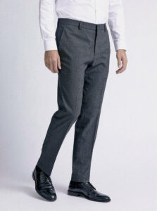 Šedé kockované slim fit oblekové nohavice Burton Menswear London