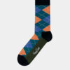 Modré pánske kockované ponožky Happy Socks Argyle