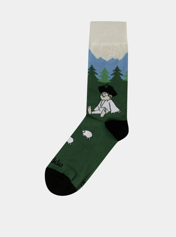 Zelené vzorované ponožky Fusakle Matko a Kubko