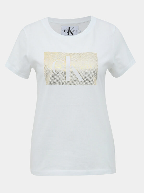 Biele tričko s potlačou Calvin Klein Jeans Monogram