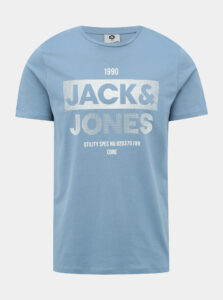 Svetlomodré tričko s potlačou Jack & Jones Eddie