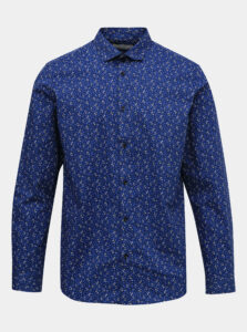 Modrá kvetovaná slim fit košeľa Jack & Jones Blackpool