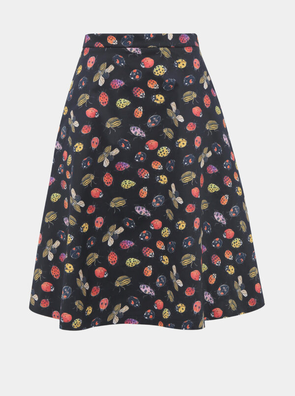 Tmavomodrá sukňa s motívom lienok a mandelínok annanemone