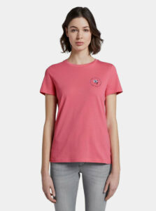 Rúžové dámske tričko s potlačou Tom Tailor