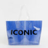 Modrá transparentná pruhovaná plážová taška Pieces Nina