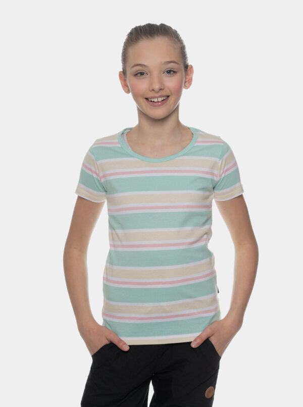 Svetlozelené dievčenské pruhované tričko SAM 73