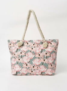 Šedo-ružová dámska vzorovaná plážová taška Haily´s Samila