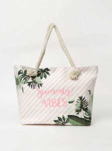 Krémová dámska vzorovaná plážová taška Haily´s Summer Vibes