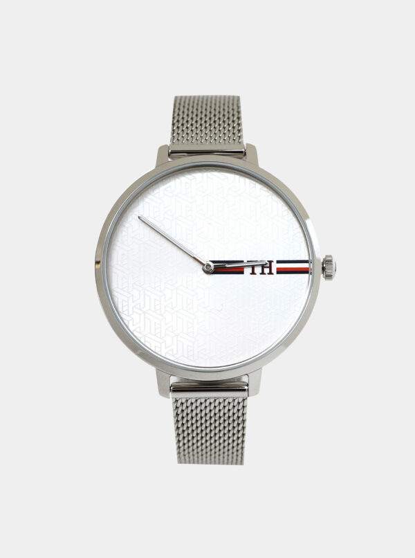 Dámske hodinky s kovovým remienkom v striebornej farbe Tommy Hilfiger