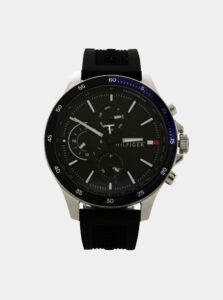 Pánske hodinky s čiernym silikónovým remienkom Tommy Hilfiger