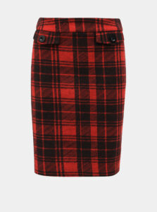 Červená kockovaná sukňa M&Co