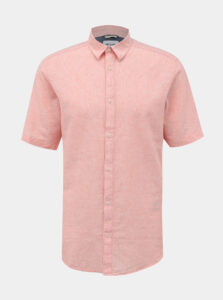 Ružová ľanová košeľa ONLY & SONS Caiden