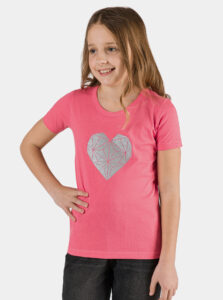 Ružové dievčenské tričko s potlačou SAM 73 Yuno