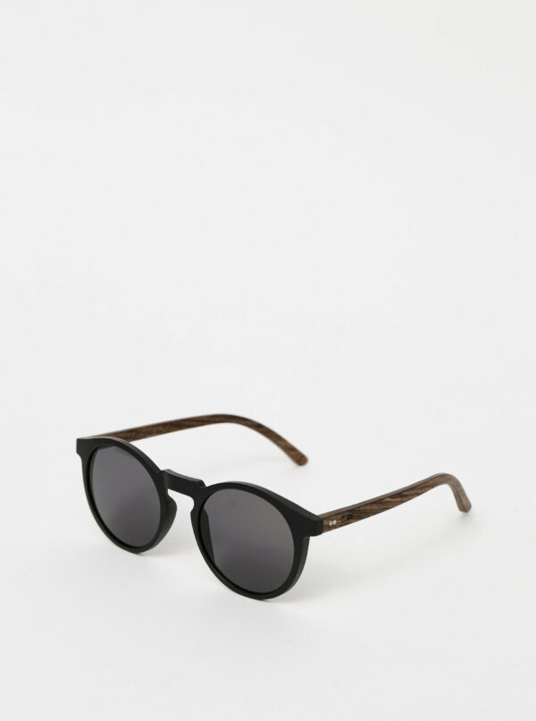 Čierne drevené slnečné okuliare BeWooden Lukas