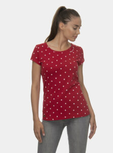 Červené dámske bodkované tričko Ragwear Mint Dots