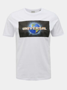 Biele tričko s potlačou Jack & Jones Universe