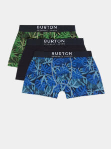 Sada troch vzorovaných boxeriek v modrej a zelenej farbe Burton Menswear London
