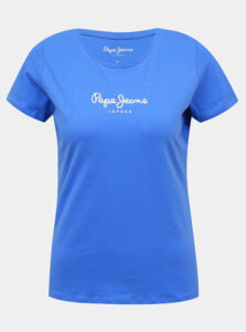 Modré dámske tričko s potlačou Pepe Jeans Virginia