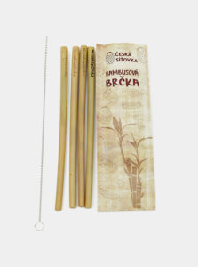 Sada štyroch bambusových slamiek s čistiacou kefkou Česká síťovka