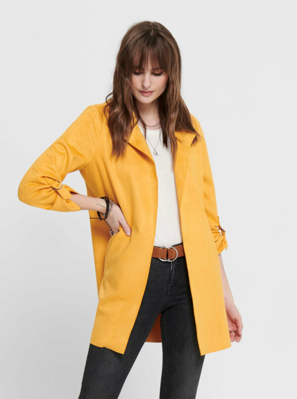 Žltý dámsky kabát ONLY Joline